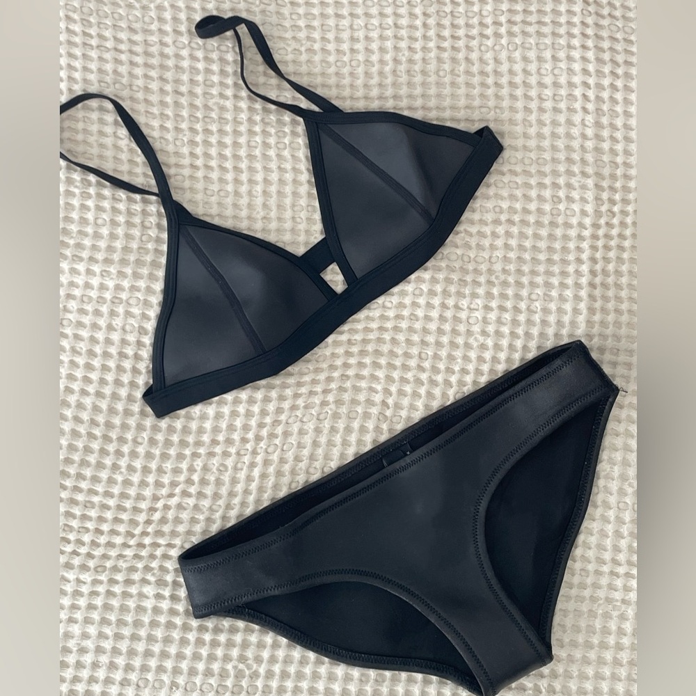 Triangl Black Neoprene Bikini - S/XS